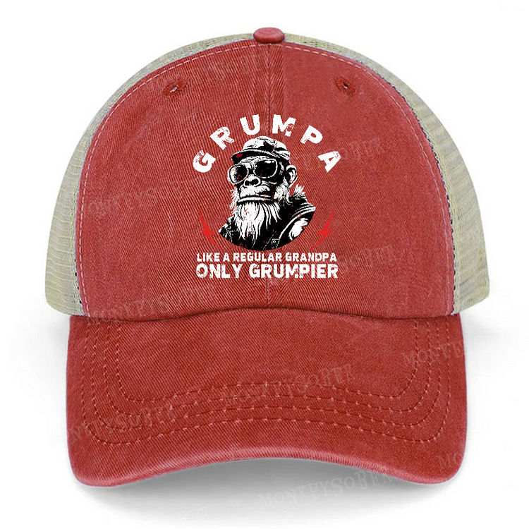 Grumpa Like A Regular Grandpa Only Grumpier Father's Day Gift Trucker Cap