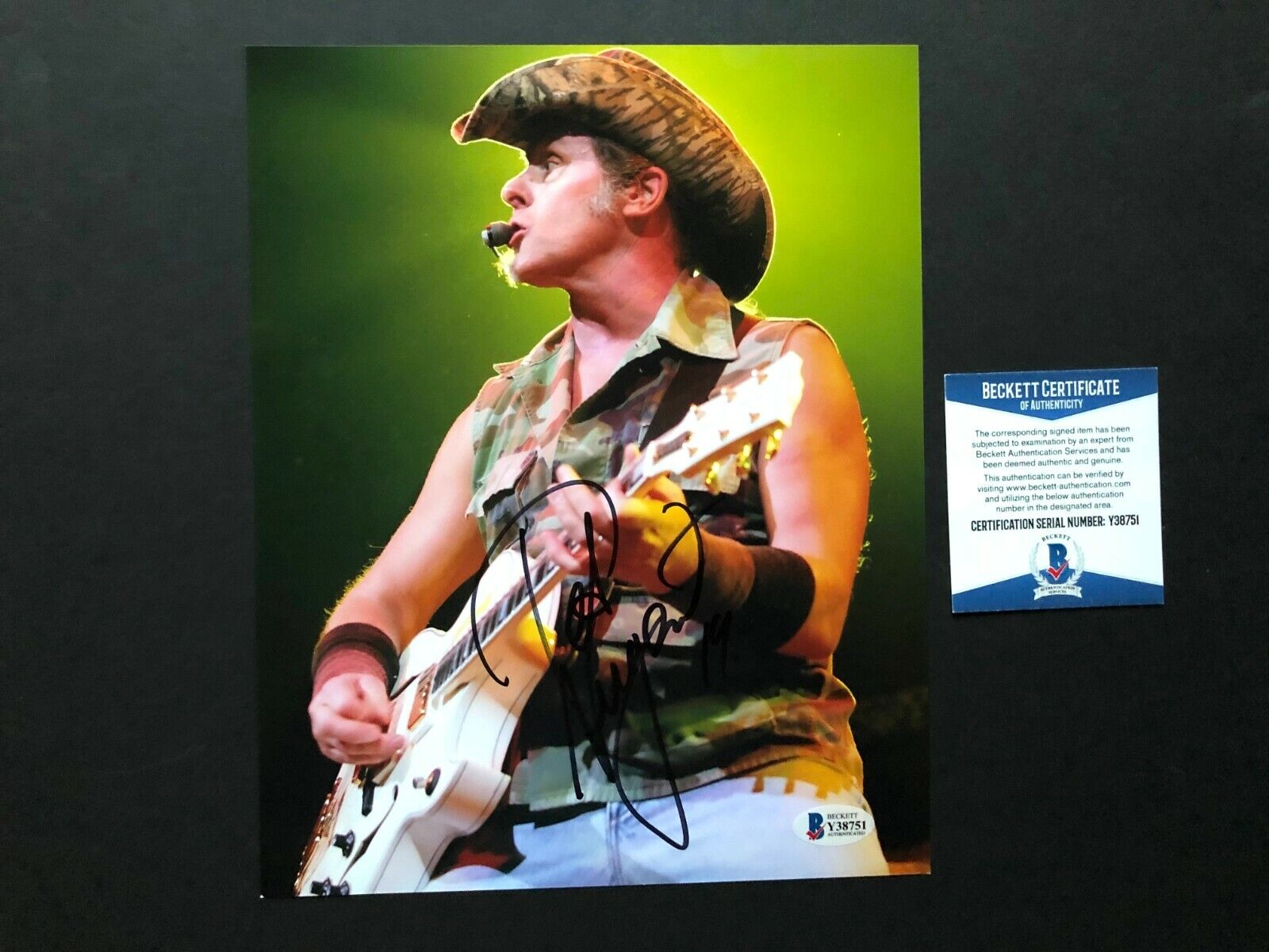 Ted Nugent Rare! signed autographed rock legend 8x10 Photo Poster painting Beckett BAS coa