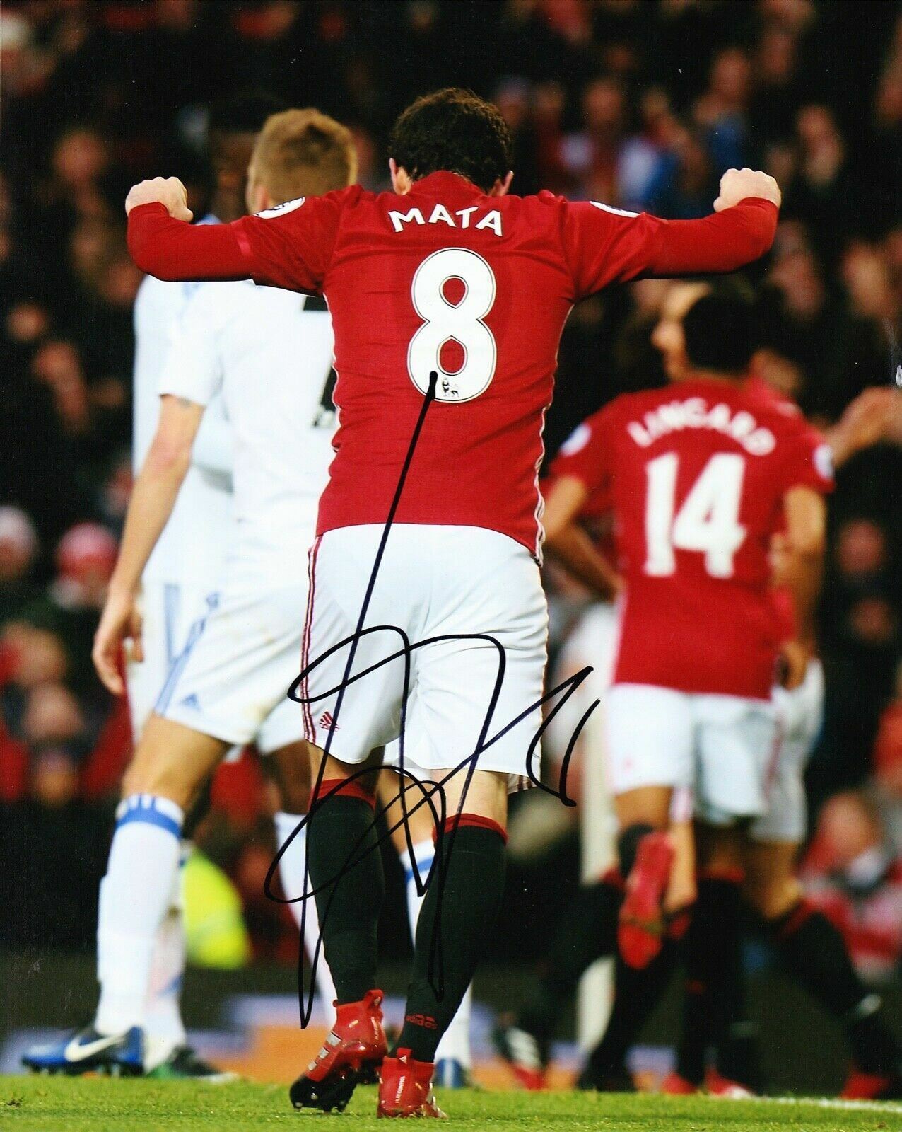 JUAN MATA SIGNED 10X8 Photo Poster painting Manchester United F.C. AFTAL COA (1210)