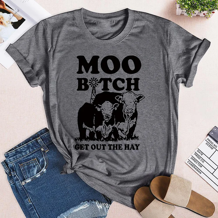 ANB - Moo B!tch Get Out The Hay Retro Tee-05873
