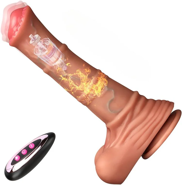 Remote Control Telescopic Heating Horse Dildo Vibrator with Suction Cup