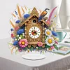 (US Local)Acrylic Special Shape Flower Bird Diamond Painting Clock Ornaments Kit