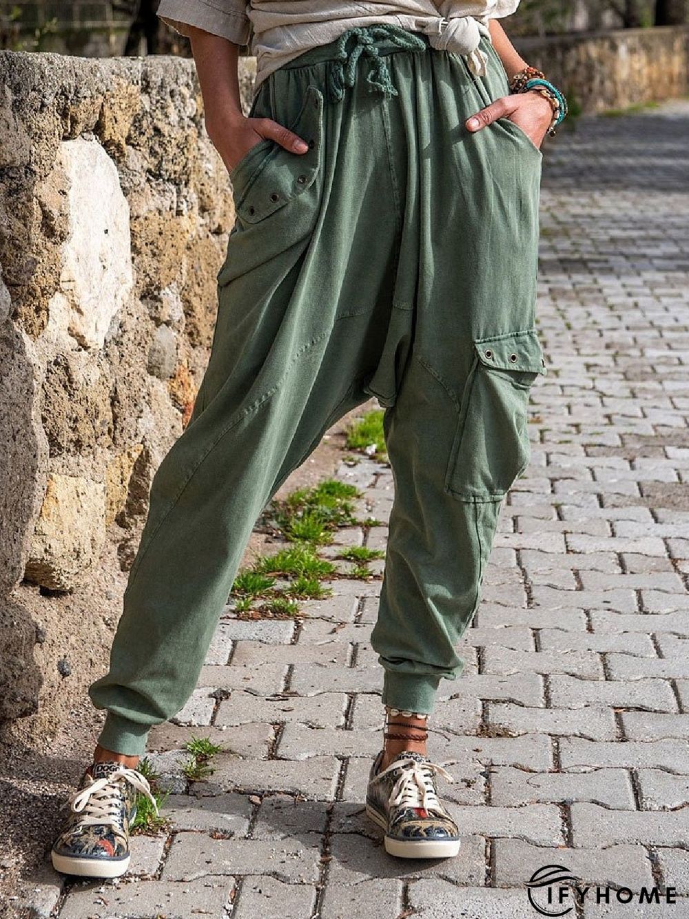 Casual  Pockets Solid Pants | IFYHOME