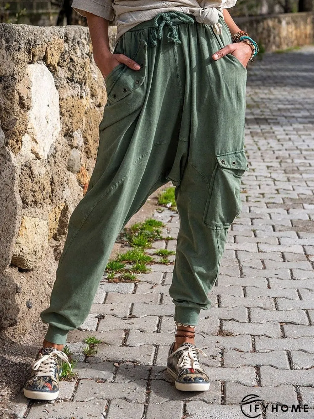 Casual  Pockets Solid Pants | IFYHOME