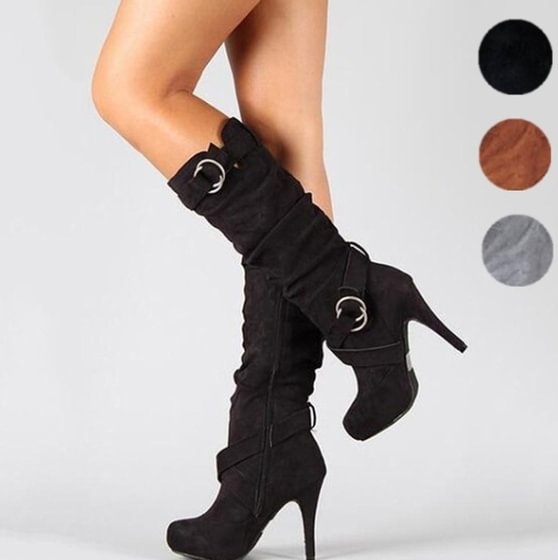 Stretch Slim Thigh High Boots Sexy Fashion Over The Knee Boots High Heels Woman Shoes - Shop Trendy Women's Clothing | LoverChic