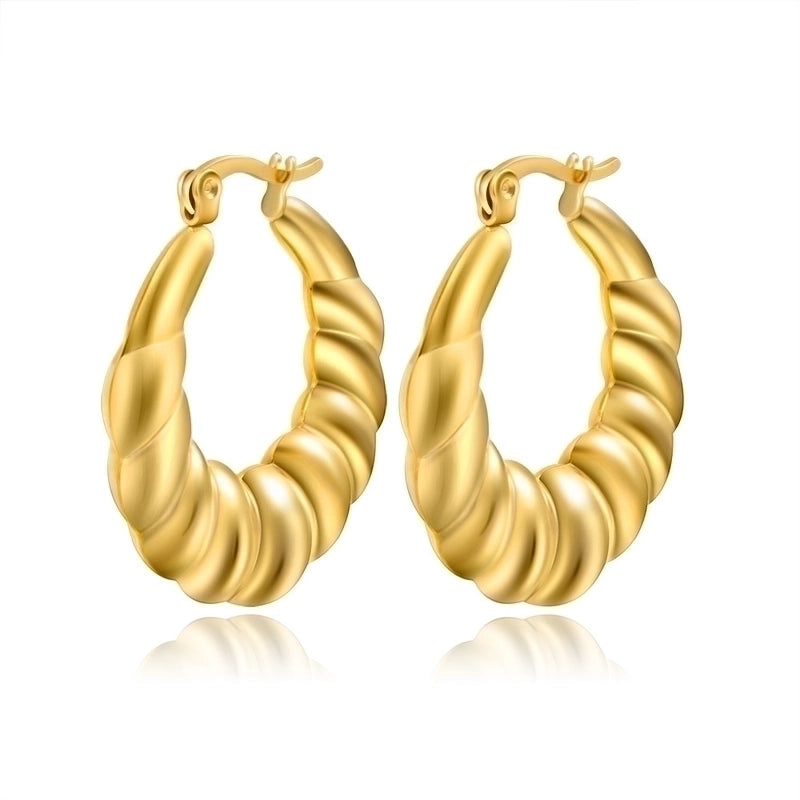 1 Pair Fashion Solid Color Plating 304 Stainless Steel 18K Gold Plated Earrings