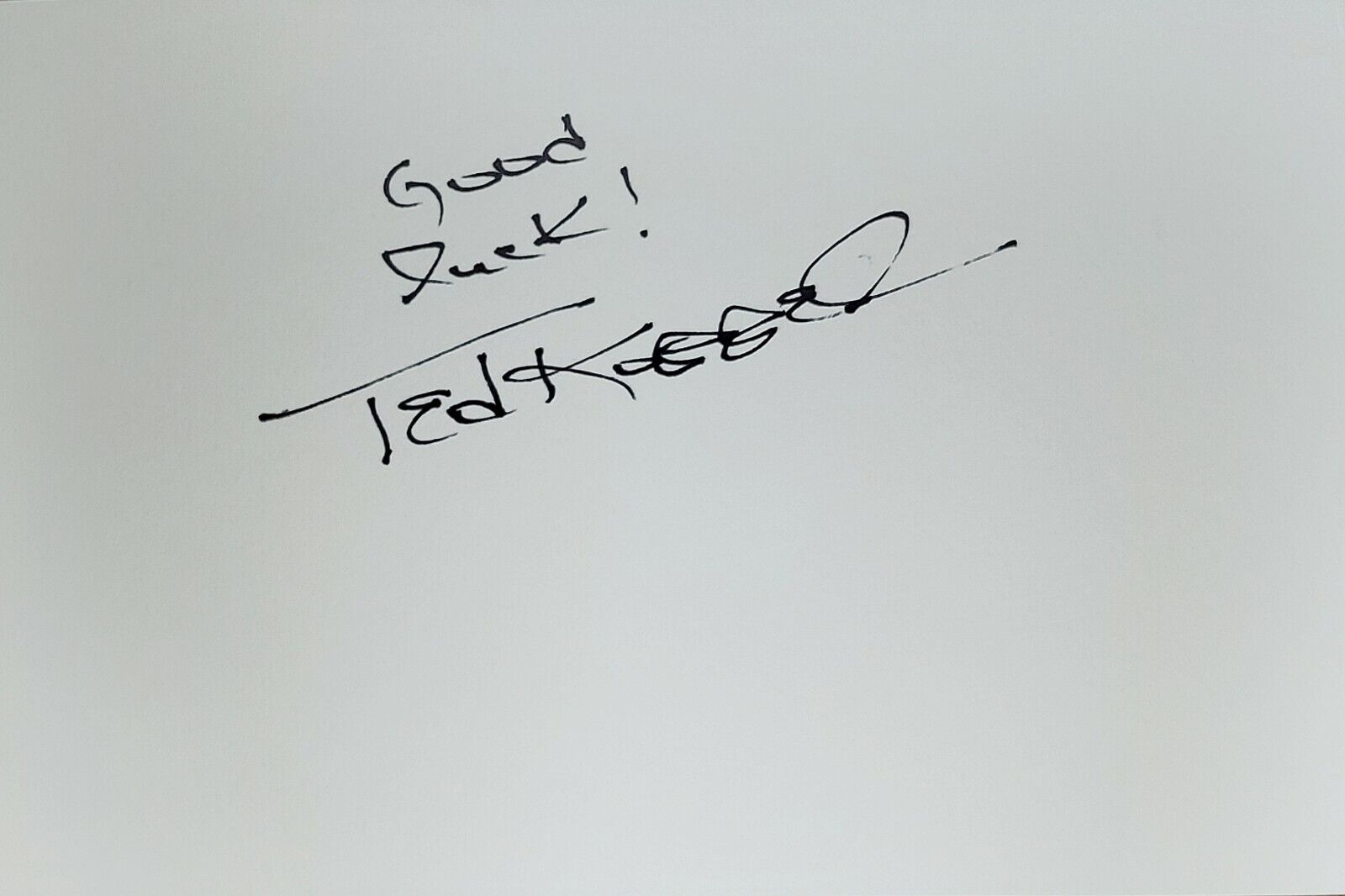 Ted Koppel Hand Signed Autograph Index Card Journalist News Anchor Nightline