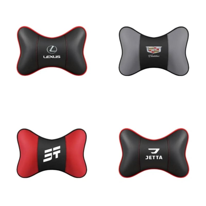 Comfortable leather car headrest with neck support