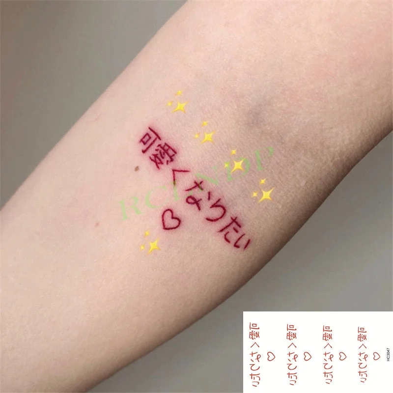 Waterproof Temporary Tattoo Sticker ins Angel wings Cupid bear Cartoons cute Body Art flash tatoo fake tatto Women Men