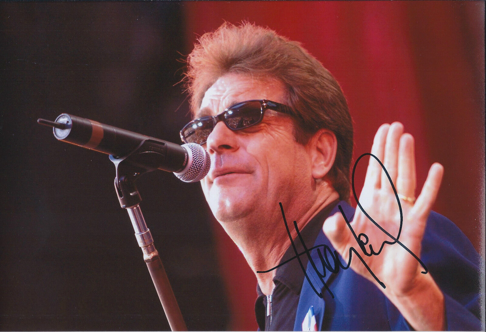 Huey LEWIS And The News SIGNED 12x8 Autograph Photo Poster painting AFTAL COA Authentic