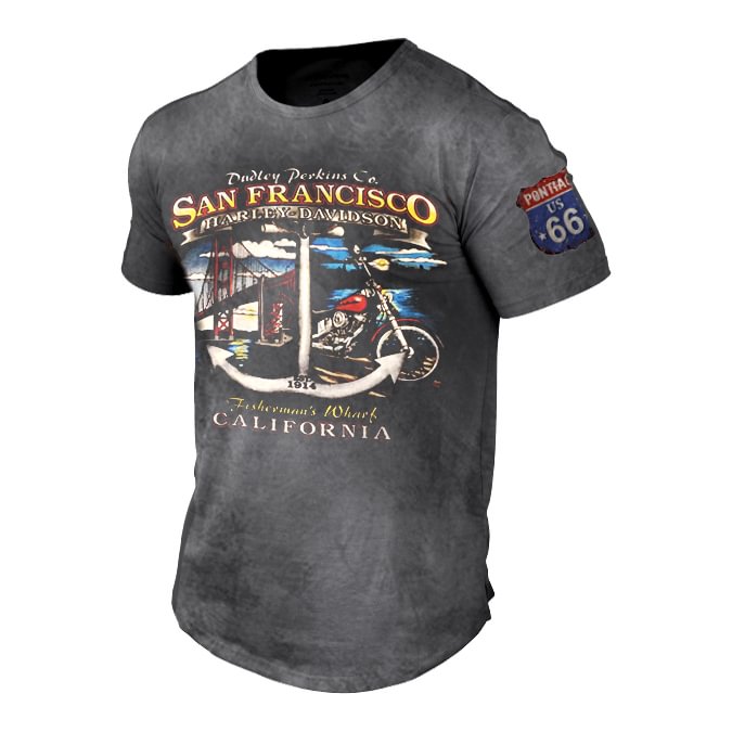 Men's Outdoor Route 66 Training Cotton Short Sleeve T-Shirt