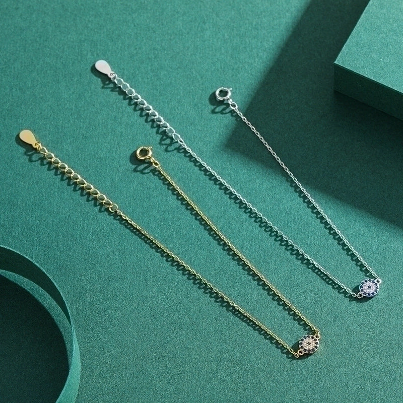 Minimalist Geometric Sterling Silver Inlay Zircon Bracelets 1 Piece