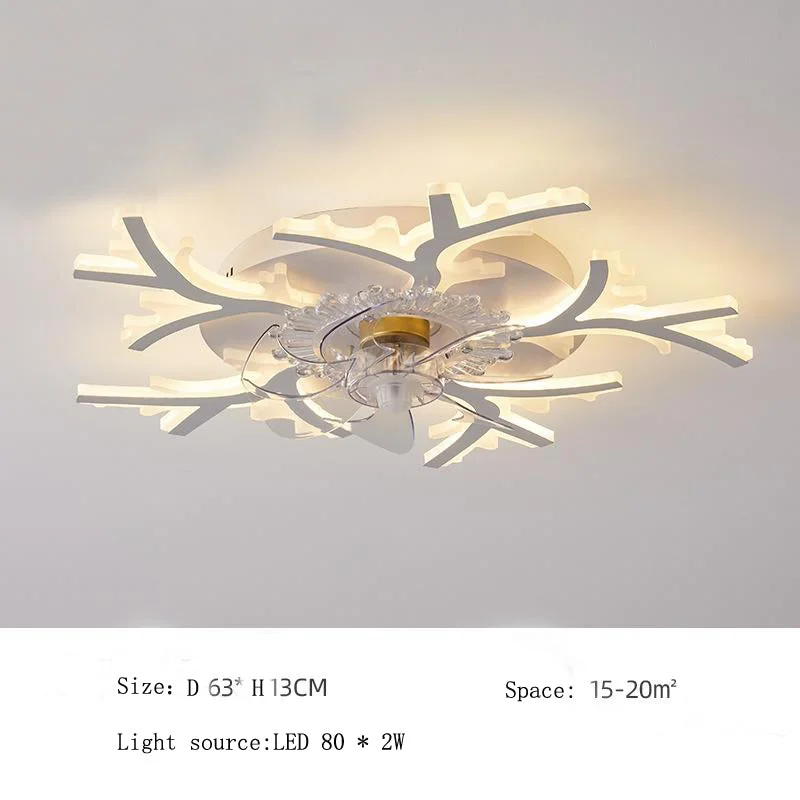 Living Room Simple Led Creative Mute Bedroom Ceiling Fan Lamp