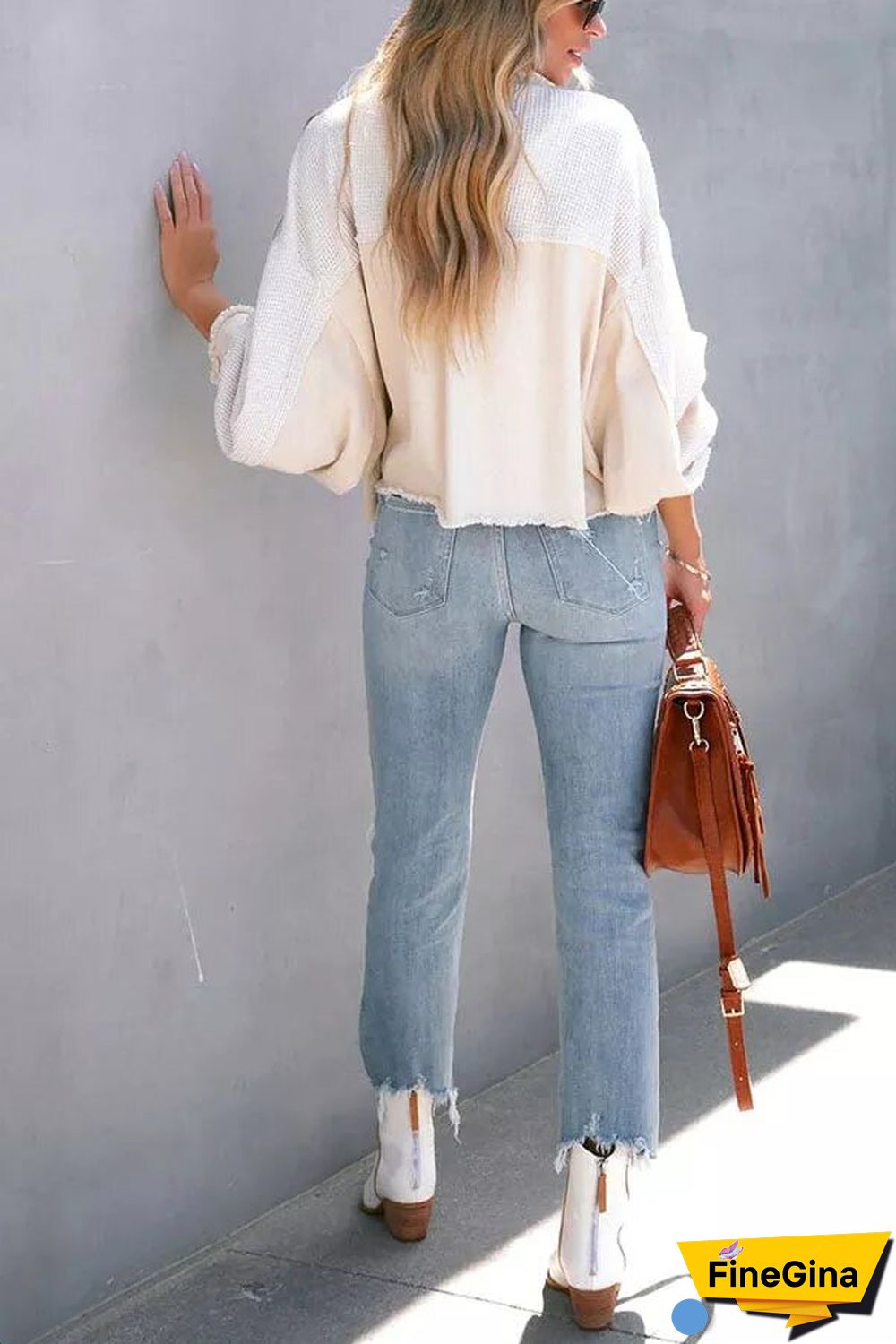 Waffle Knit Frayed Shacket