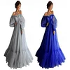 Women's Swing Dress Off Shoulder Mesh Ruffled Wedding Dress