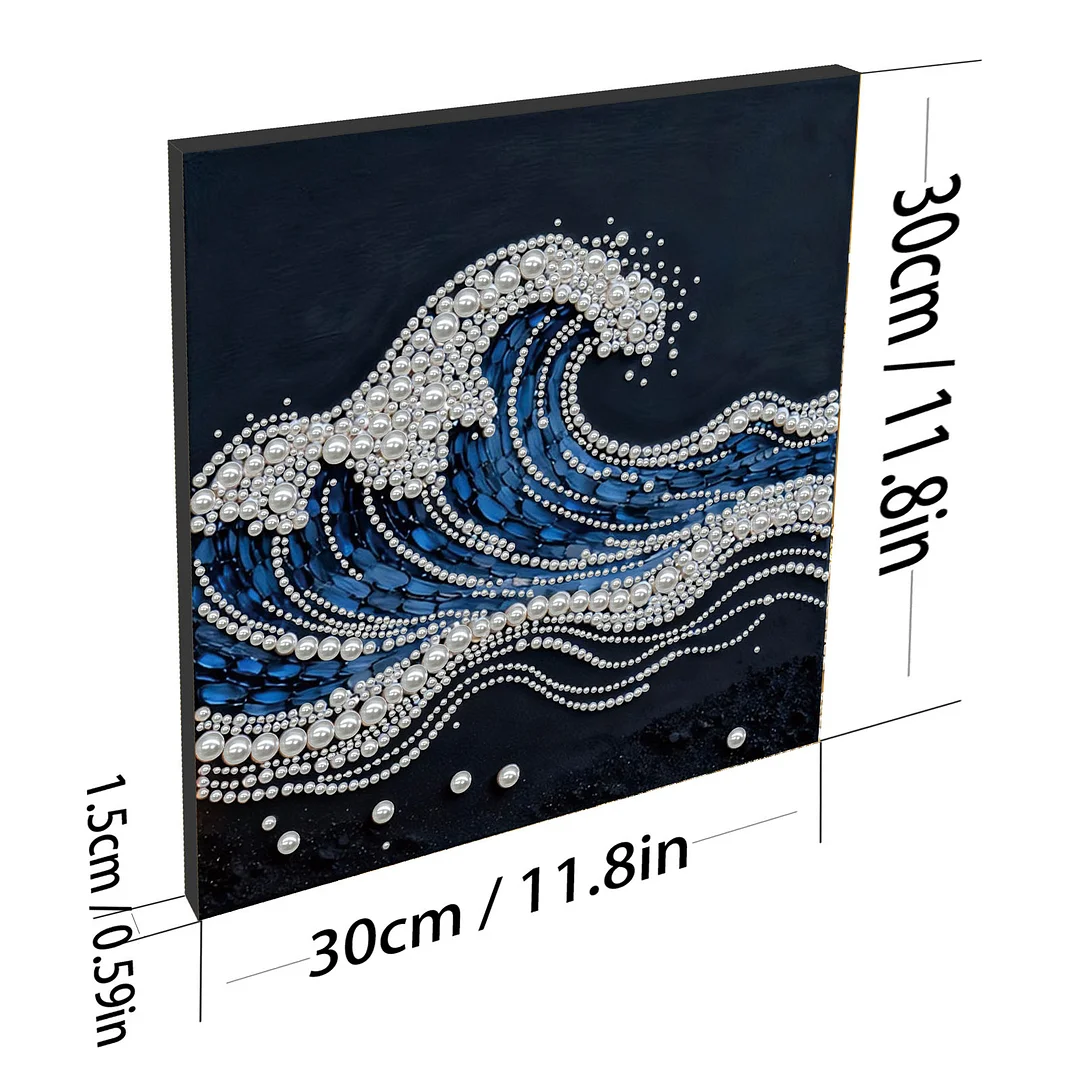 Waves DIY Pearl Art Diamond Painting With Frame 30x30cm for Adults Home Decor