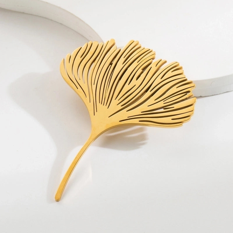 Vintage Style Animal Feather Flower 304 Stainless Steel Polishing Plating Unisex Brooches 1 Piece