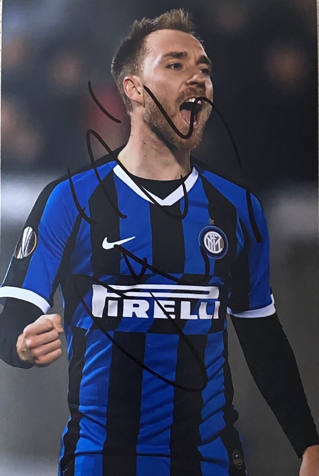 Christian Eriksen Genuine Hand Signed Inter Milan 6X4 Photo Poster painting