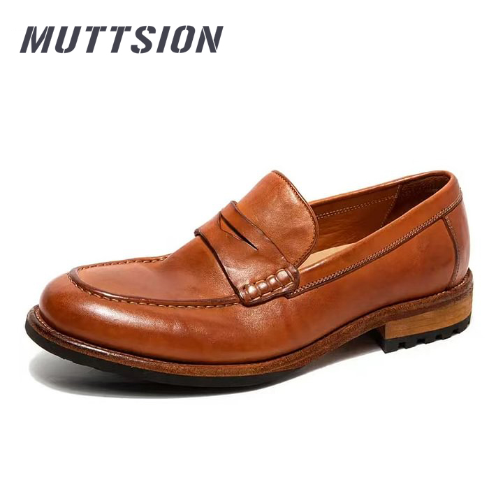 MUTTSION Goodyear Handmade Washed Horsehide British Style Loafers MUTTSION.COM MUTTSION