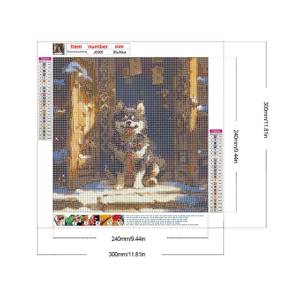 Full Round Diamond Painting 30*30cm - Plateau Guard Dog