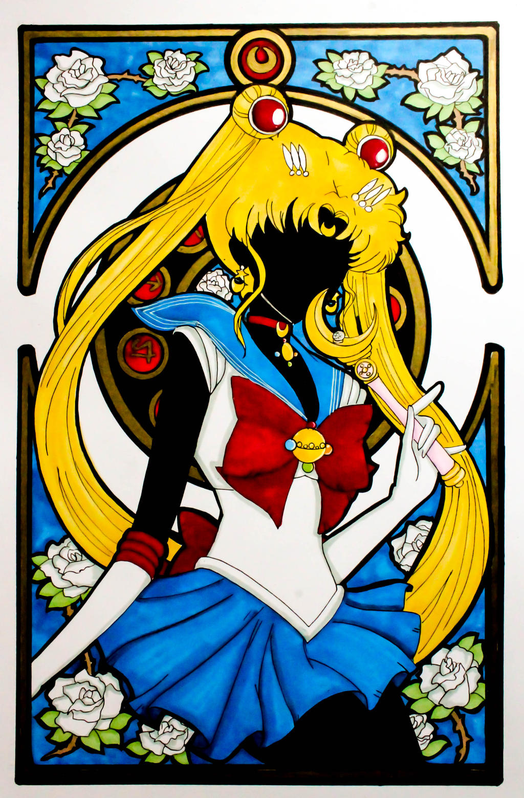 Silhouette Anime Sailor Moon 40*50CMCanvas) Full Round Drill Diamond Painting gbfke