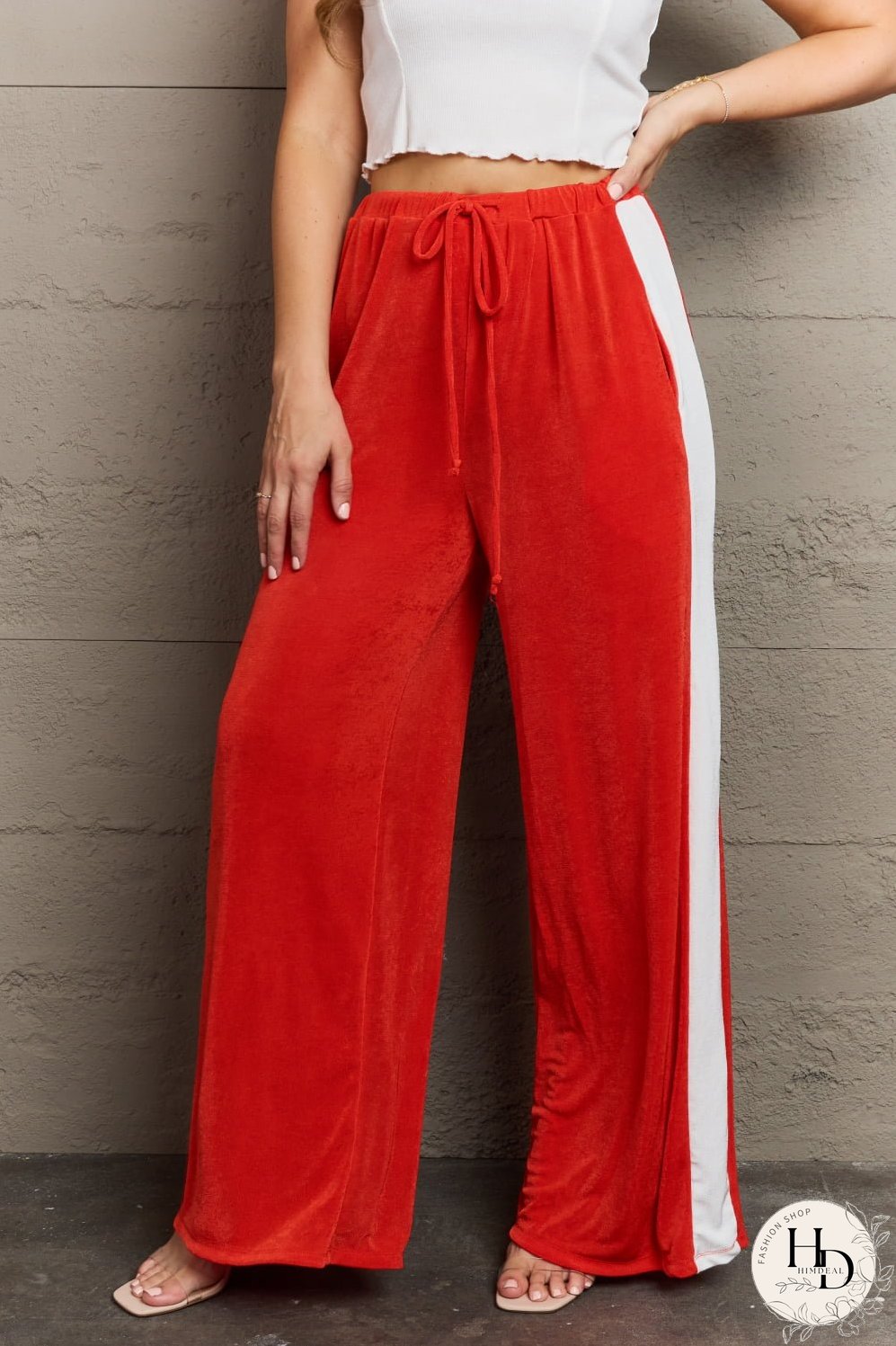 Culture Code Keep It Casual Full Size Color Block Stripe Long Pants