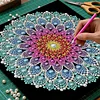 Lotusperlen-Mandala DIY-Perlenmal-Kunstsets mit Rahmen f&uuml;r Erwachsene, Anf&auml;nger, Wohnwanddekoration, Perlengem&auml;lde, Bildkunst, Bastelarbeiten 25x25cm.