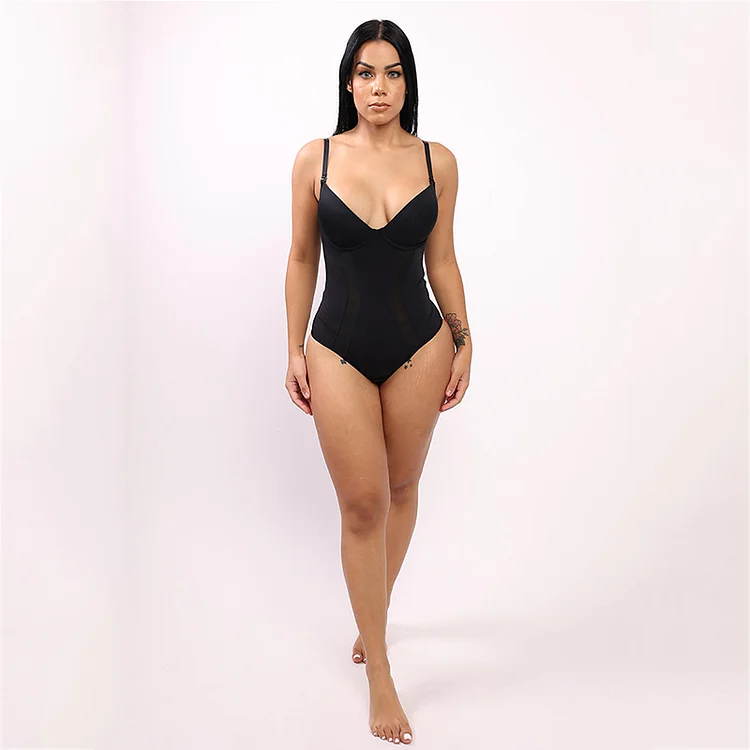 Wholesale One-Piece Bodysuit Back Large U-shaped Design with 3/4 Cup