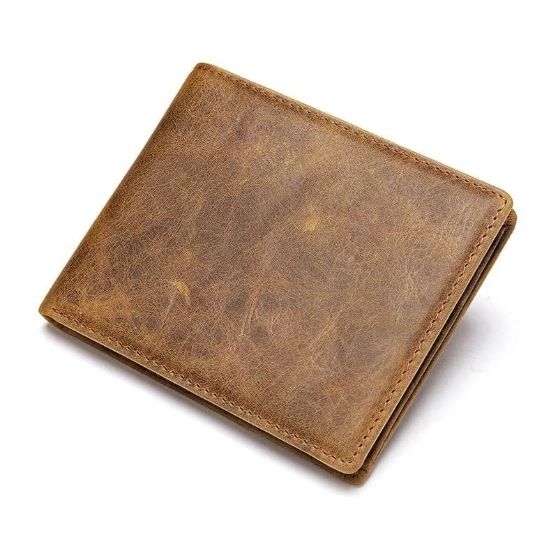 Mens RFID Blocking Anti-Theft Vintage Leather Wallets