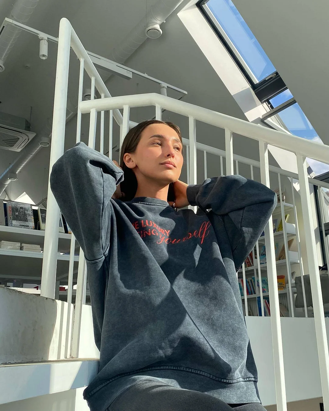 Athvotar Athvotar Autumn And Winter New Cotton Printing To Make Old Top + Pants Simple Letter Velvet Loose Knitting Set