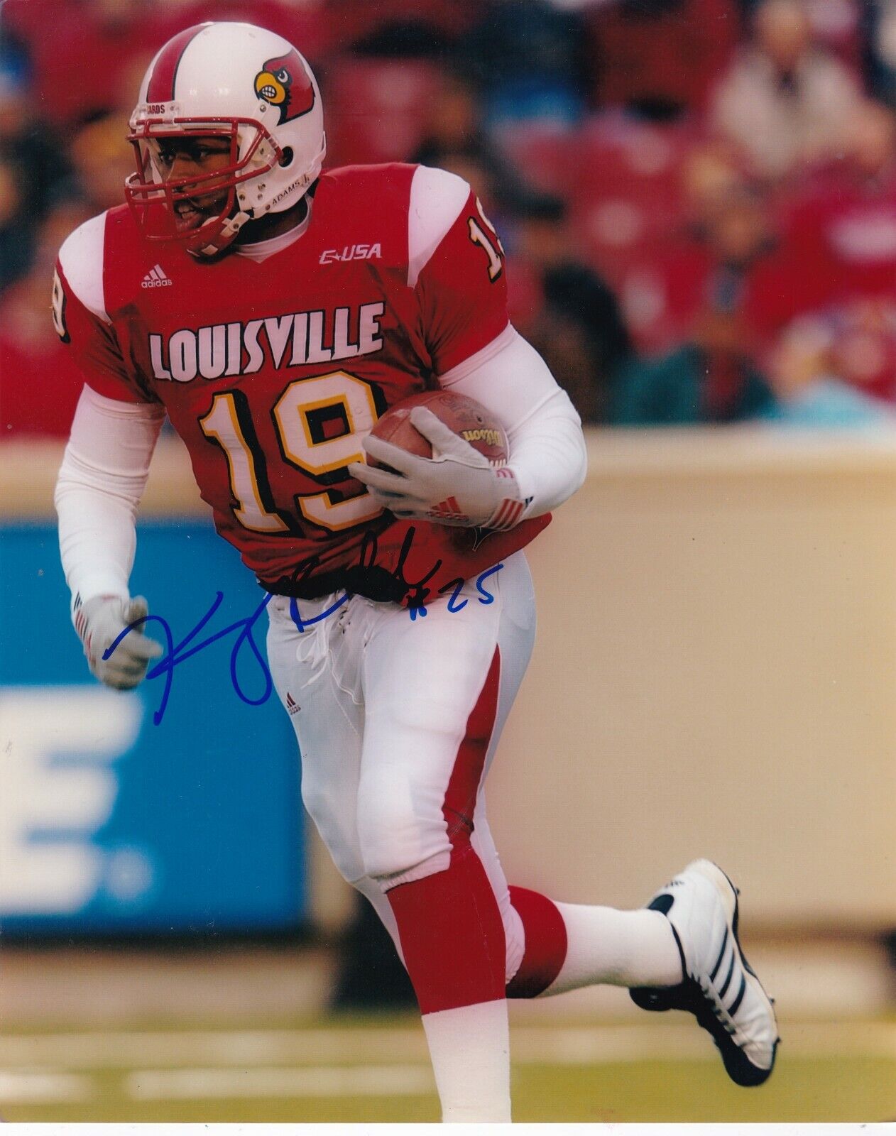 KERRY RHODES LOUISVILLE CARDINALS ACTION SIGNED 8X10