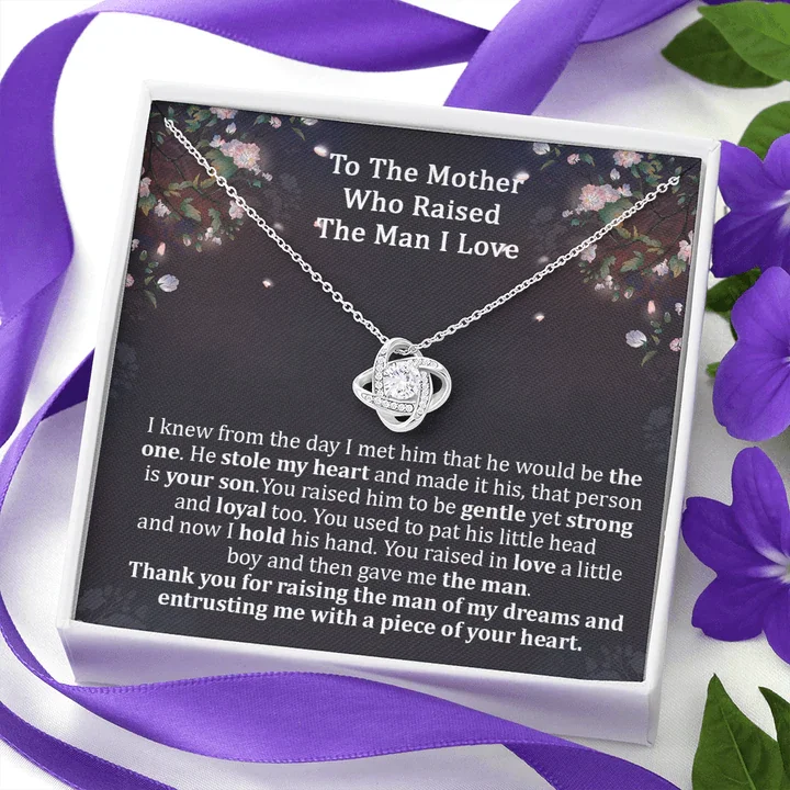 To My Mother In Law Love Knot Necklace Mother's Day Gift