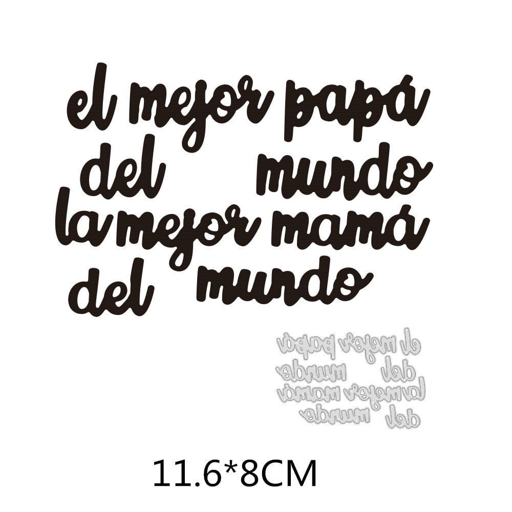 Various Spain Words Dies Cut Metal Stencil Template for DIY Embossing Paper Photo Album Gift Greeting Cards Making New Arrival