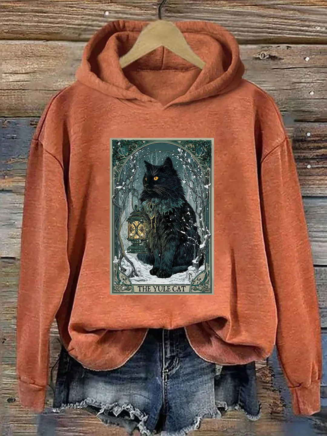 The Yule Cat Tarot Card Christmas Hoodie