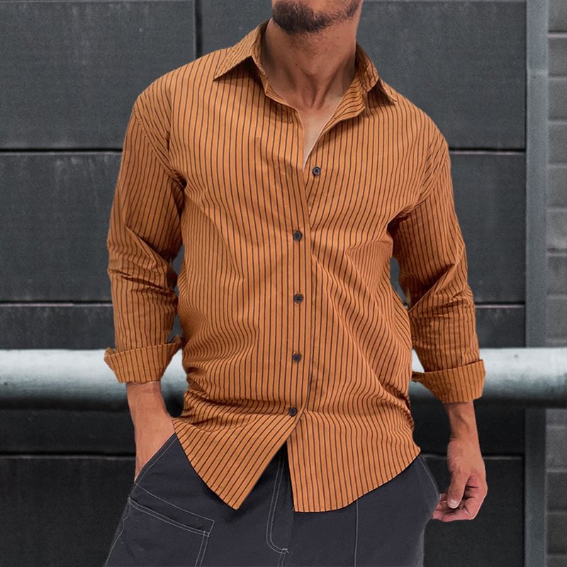 Men's Vintage Striped Loose Casual Style Shirt