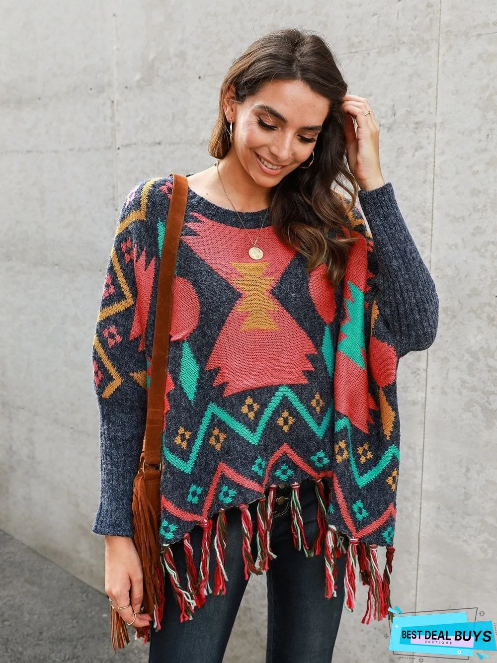 Shift Long Sleeve Tribal Boho Sweater