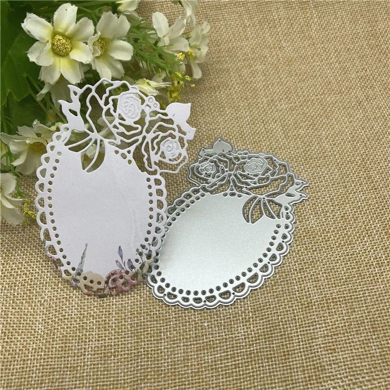 Roses picture lace card Metal Cutting Dies Stencils For DIY Scrapbooking Decorative Embossing Handcraft Die Cutting Template