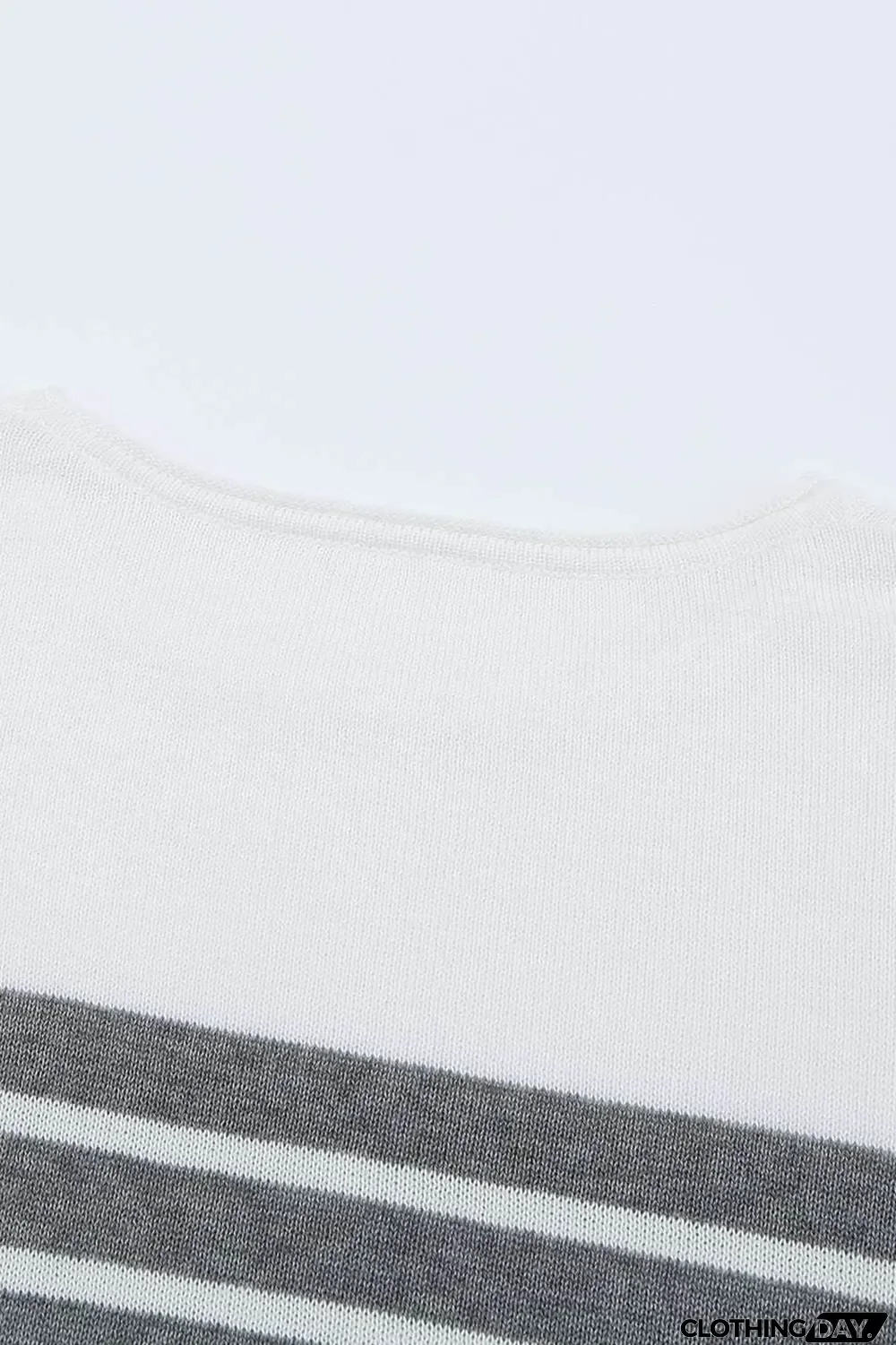 Gray Striped Colorblock Sweater