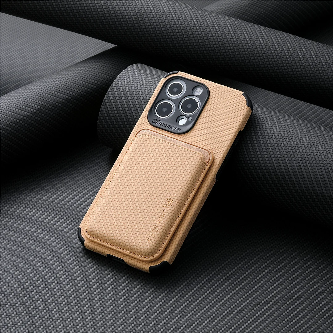 Carbon Fiber Texture MagSafe Card Holder Phone Case