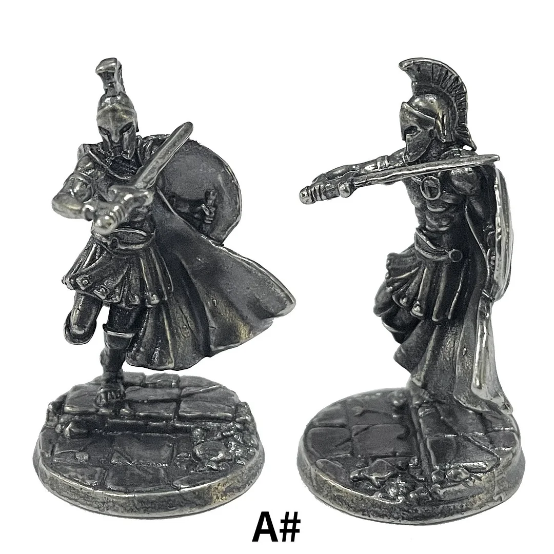 1pcs Ancient Spartan Rome Soliders Figurines Miniatures Vintage Metal Soldiers Model Statue Desktop Ornament Gift