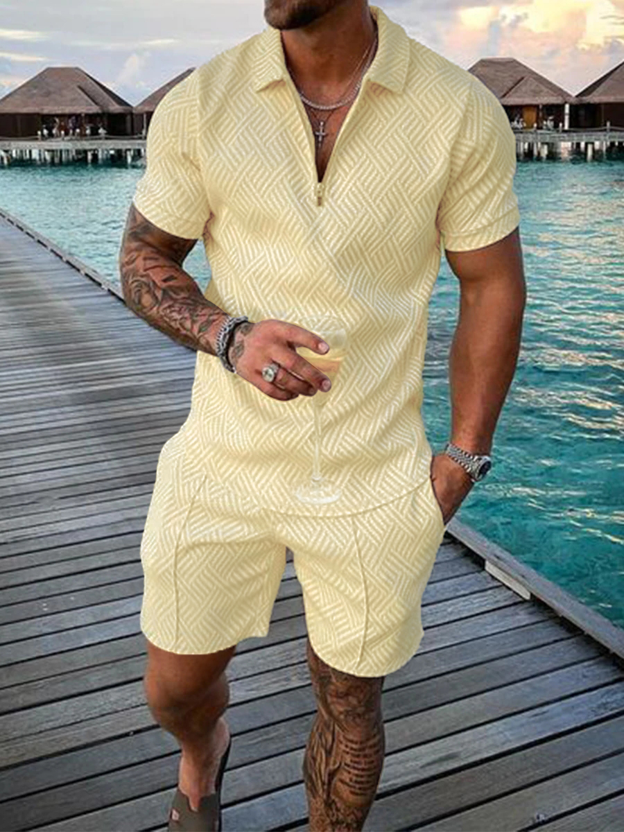 Men's Geometric Lapel Casual Suit