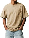 Men's Loose Round Neck Pocket T-shirt