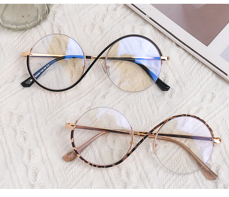 Alina Schwarz-Tortoise Rund Brille