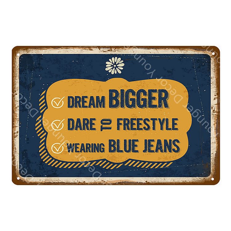 【20*30cm/30*40cm】Happiness Is Love & Blue Jeans - Vintage Tin Signs/Wooden Signs
