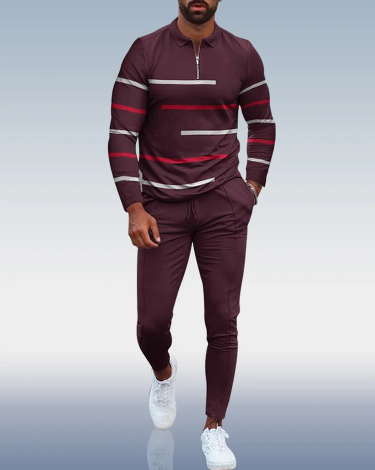 Men's Casual Personality Polo Suit 116