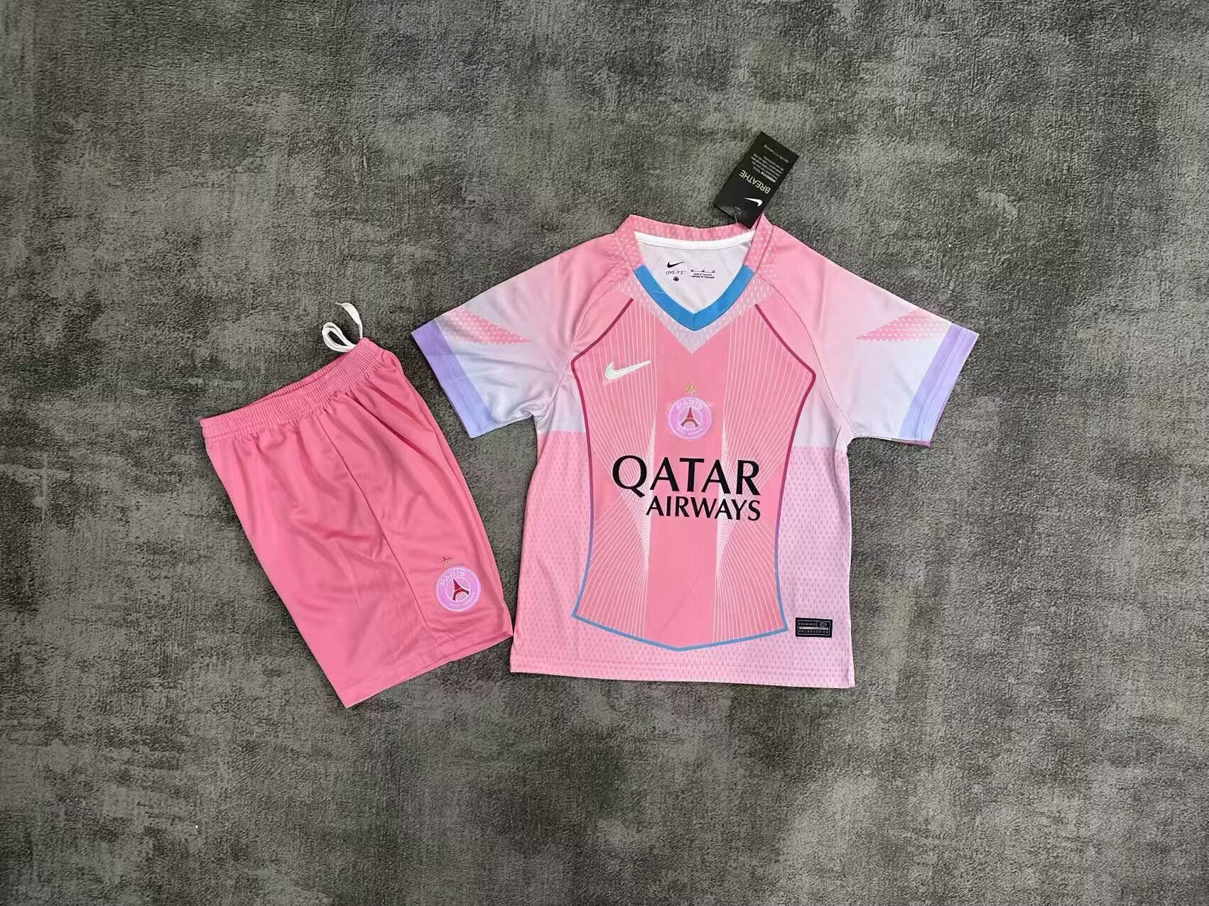 25/26 PSG Paris Saint Germain Special Edition Pink Kids Kit Football Jersey