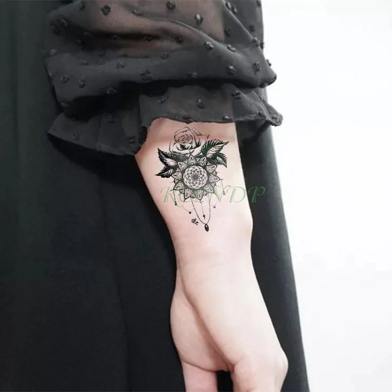 Waterproof Temporary Tattoo Stickers Compass fake Tatto Body Art Flash Tatoo Tatouage Arm Hand Back Foot Tato for Girl Women Men