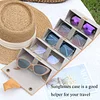 Leather Multi-Grid Glasses Box Hand-Folding Sunglasses Box Sun Glasses Box Jewelry Storage Box