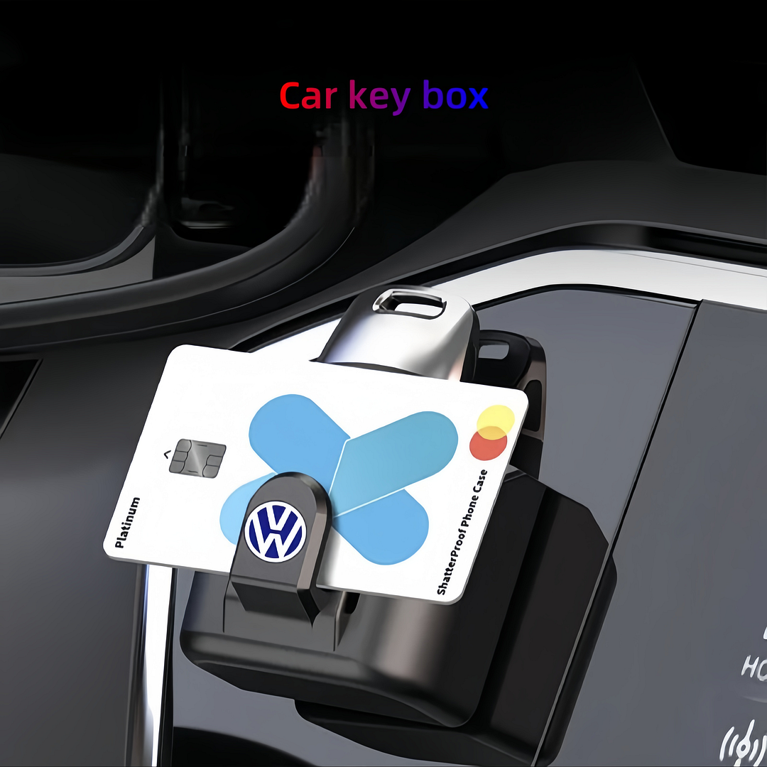 Car dashboard key and card storage holder