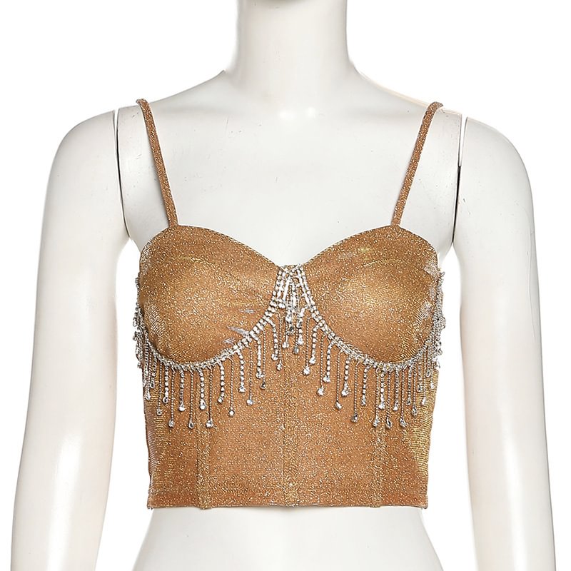 RHINESTONE FRINGE CAMISOLE